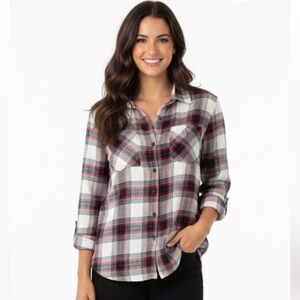 Love Potion medium red flannel button down shirt